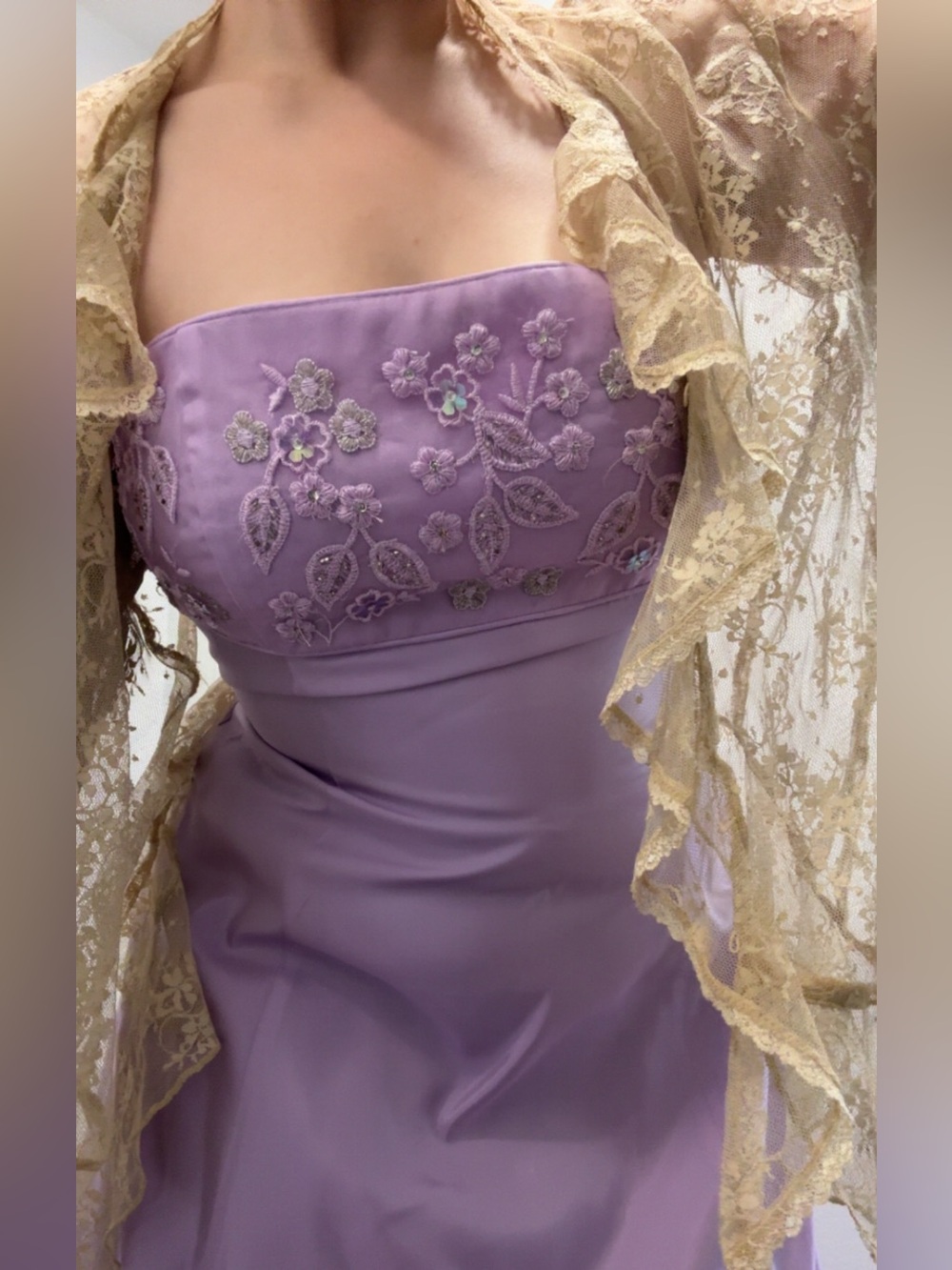 Y2K lilac empire waist dress